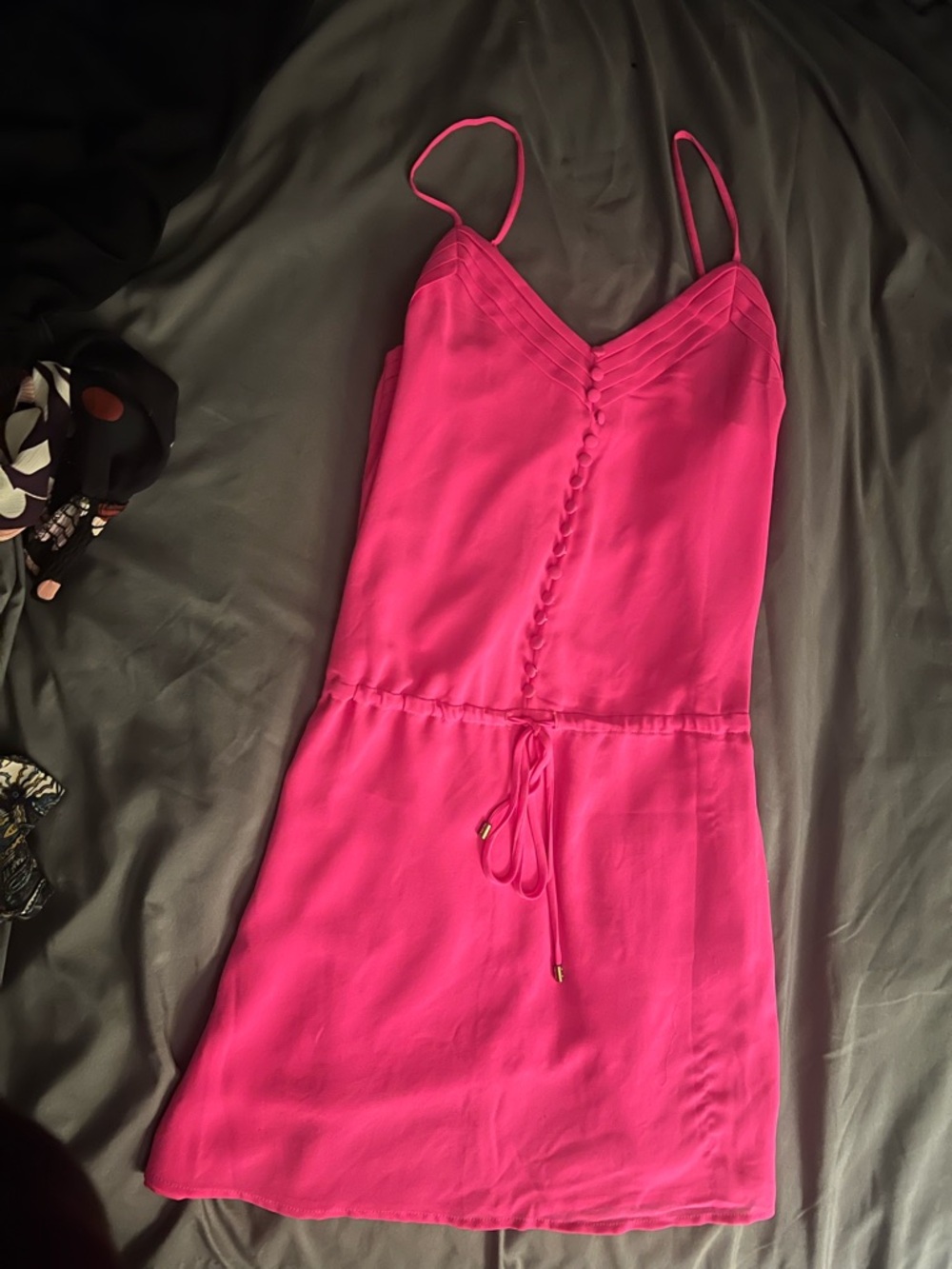 Naked Zebra Hot Pink Slip Dress with Spaghetti Straps